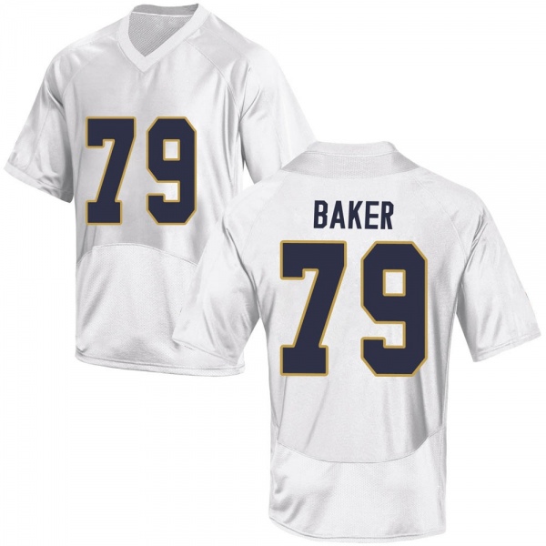 Tosh Baker Notre Dame Fighting Irish NCAA Men's #79 White Game College Stitched Football Jersey MVG5755DR
